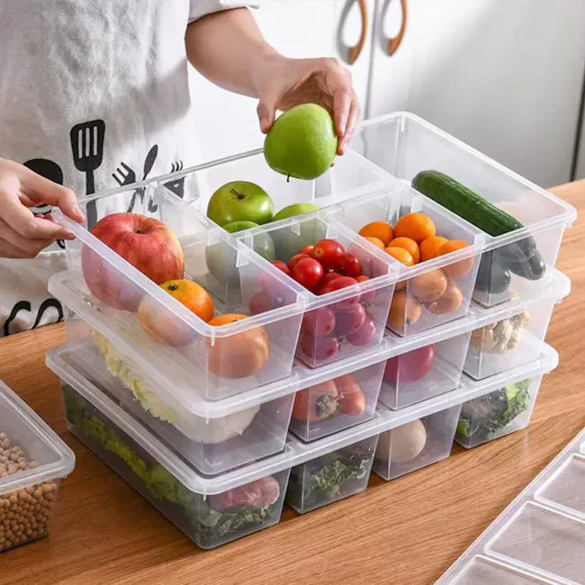 ESSENTIALS Clear Compartment Storage Box - 6