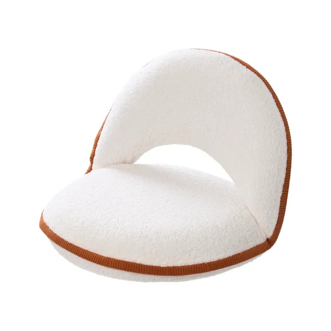 Swana Adjustable Floor Seat - Ivory - 1 - White, fluffy, cushion, circular, soft, plush, ergonomic, comfortable, cozy