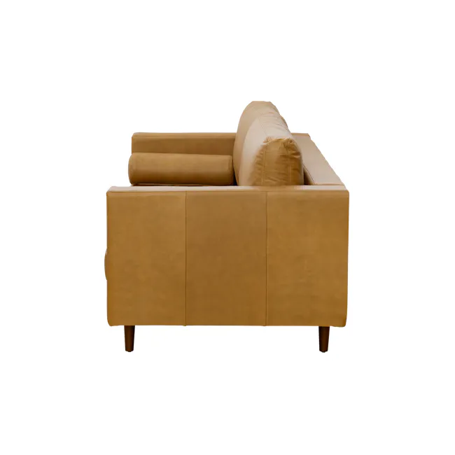 Nolan 3 Seater Sofa - Saddle Tan (Premium Aniline Leather) - 5 - Cream-colored, modern, plush, padded, comfortable, cozy