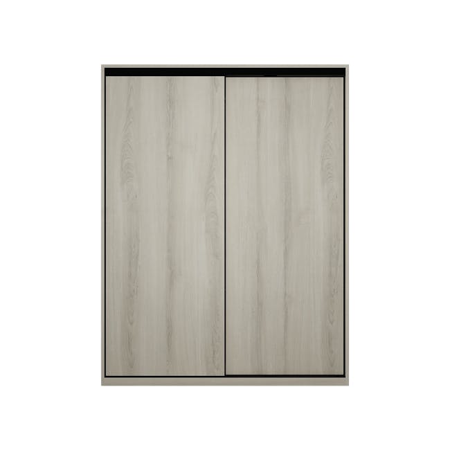 Lorren Sliding Door Wardrobe 3 - White Oak - 0