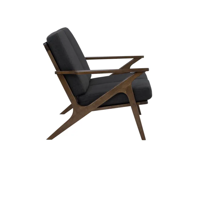 Aston 2 Seater Sofa - Seal - 4 - modern armchair, dark gray upholstery, wooden frame, minimalist design, contemporary style