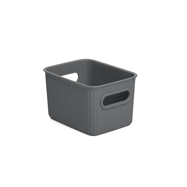 Tatay Organizer Storage Basket - Grey (4 Sizes) - 5L - 9 - Grey textured storage bin, sleek design, durable material