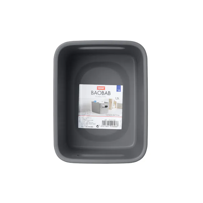 Tatay Organizer Storage Basket - Grey (4 Sizes) - 5L - 13 - Grey bakeware container, TATAY Baobab Collection, 5L capacity