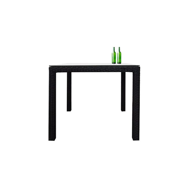 Palm Dining Table 0.8m - 5 - Elegant black wicker table, minimalist design, sleek lines, modern aesthetic, outdoor