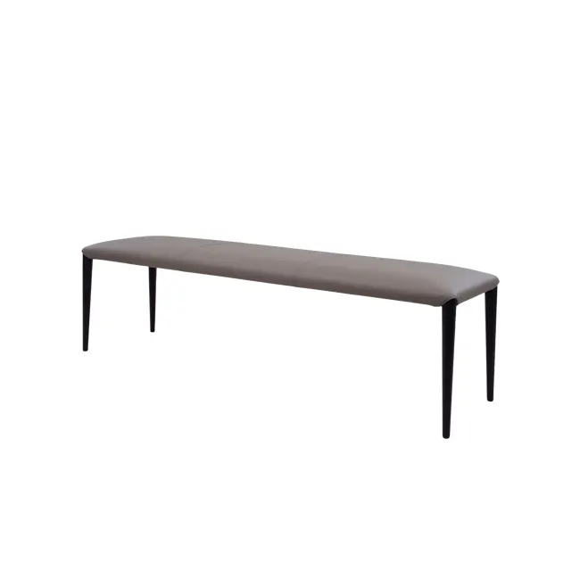 Jorge Bench 1.5m - Taupe (Faux Leather) - 2 - Modern bench with sleek design, minimalist aesthetic, neutral color palette