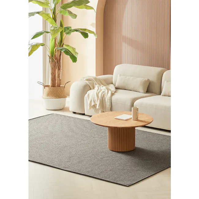 Lonzo Woven Rug (2 Sizes) - Dark Grey - 12