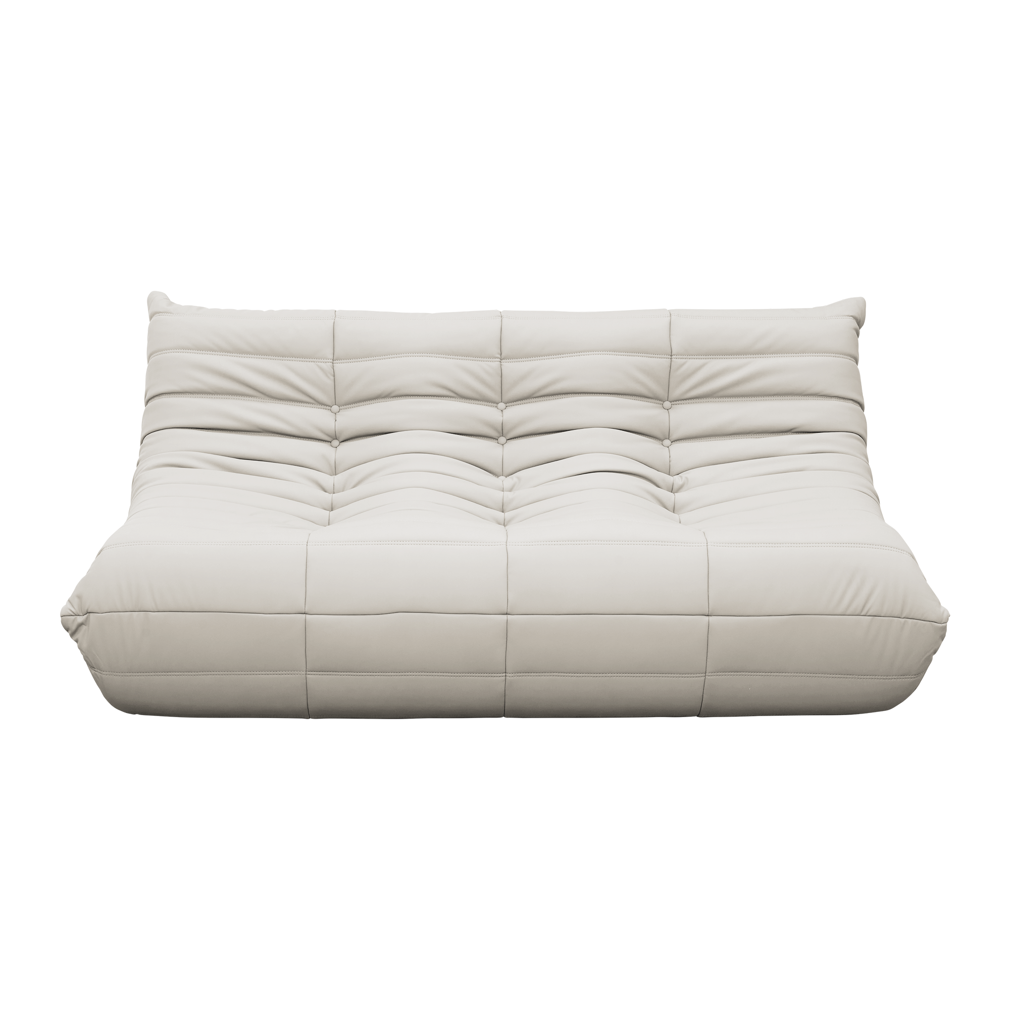 Hayward 3 Seater Low Sofa - Taupe (Faux Leather)