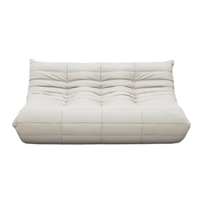 Hayward 3 Seater Low Sofa - Taupe (Faux Leather)