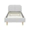 Nolan Single Bed in Silver Fox with 1 Bowen Bedside Table in White, Oak - 3