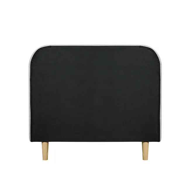 Nolan Single Bed - Oatmeal - 7 - Black fabric sofa with wooden legs, minimalist design, simple structure, clean lines