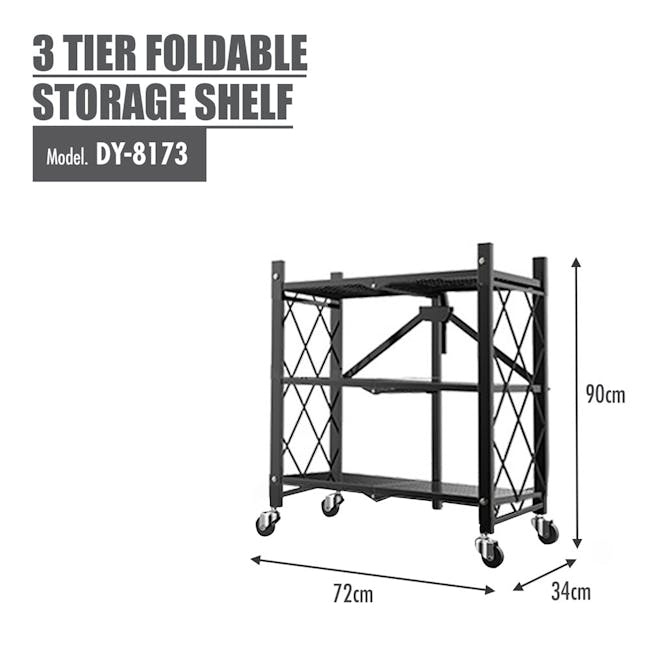 HOUZE SLIM 3 Tier Foldable Storage Shelf - 10