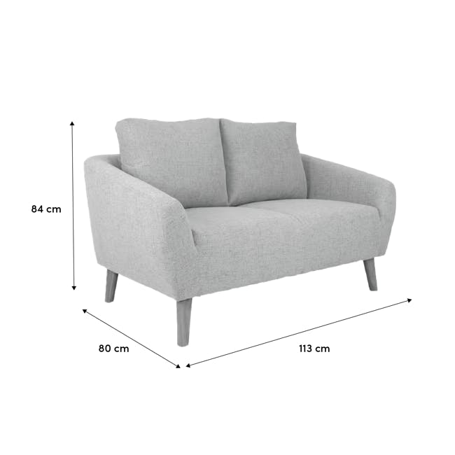 Hana 2 Seater Sofa - Sand - 5 - Modern gray sofa, 84 cm height, 80 cm width, 113 cm depth, fabric upholstery, armrests