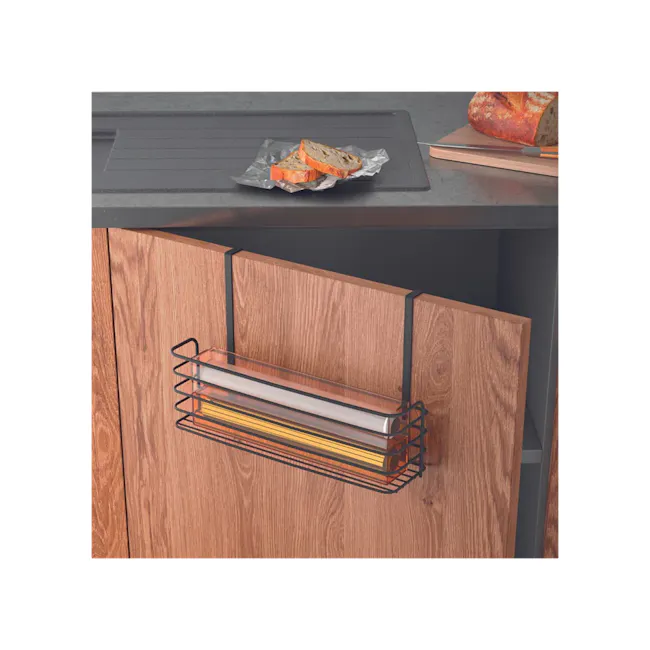 Metaltex Large Basket - Black - 2 - Wooden kitchen cabinet, glass dish rack, kitchen countertop, wooden cabinets, modern