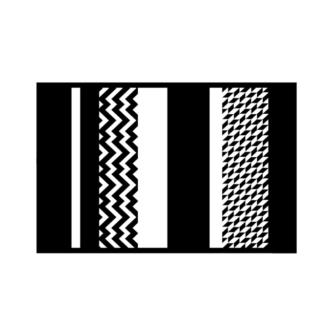 PDM Katve Reversible Mat - Black/White (3 Sizes) - 1 - Black and white chevron patterns, Symmetrical zigzag designs