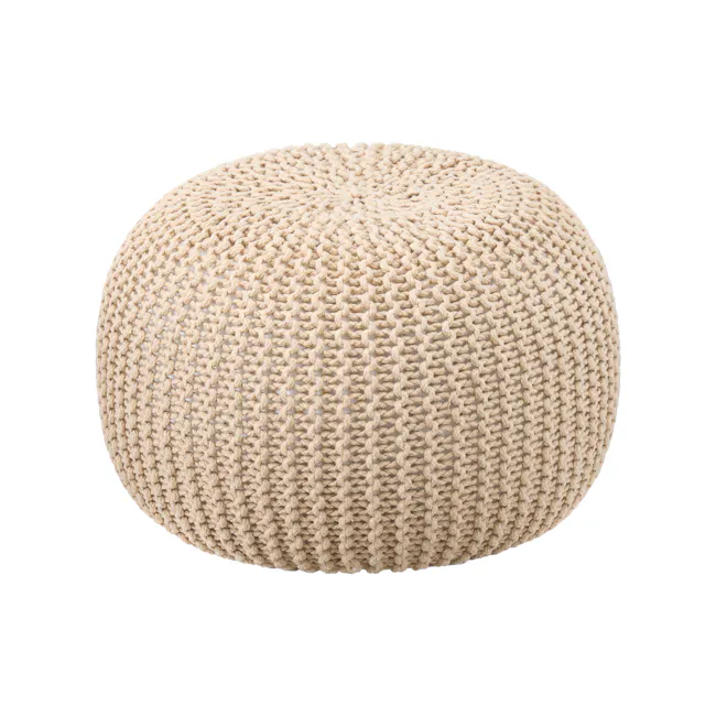 Moana Knitted Pouf - Khaki - 1