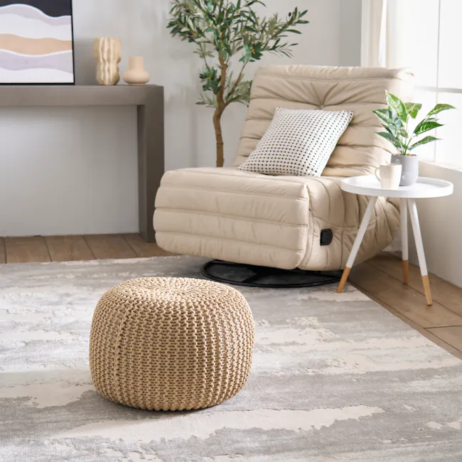 Moana Knitted Pouf - Khaki - 5