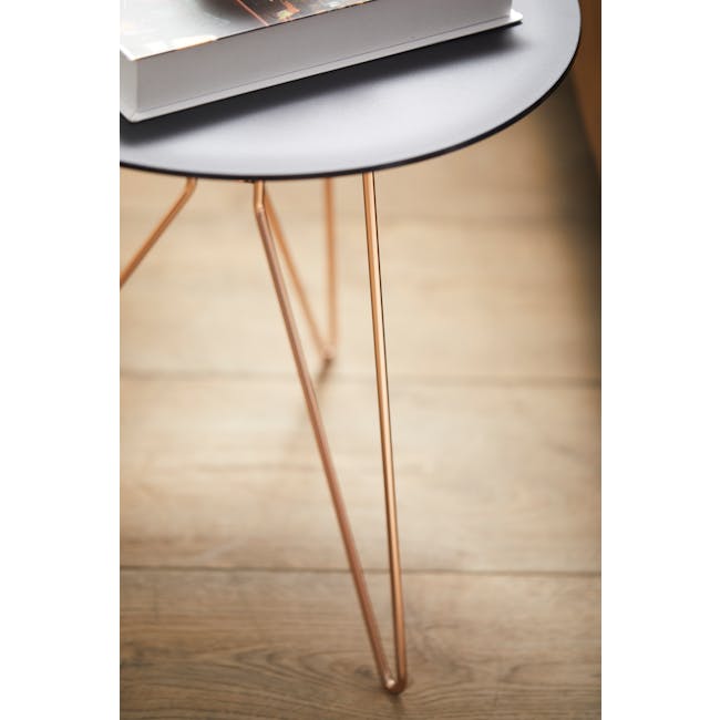 Oba Coffee Table (Set of 2) - Black Acrylic, Copper - 7