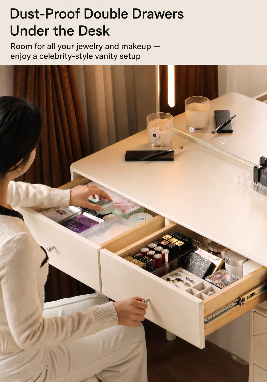Alicia Dressing Table 0.85m - White - 9