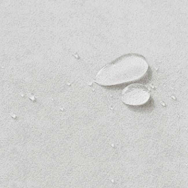 Macaron 3 Seater Left Arm Chaise Sofa - Light Grey (Pet Friendly) - 8 - Close-up view of two translucent leaves on sandy