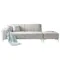 Macaron 3 Seater Left Chaise Sofa with Ottoman - Light Grey (Pet Friendly)