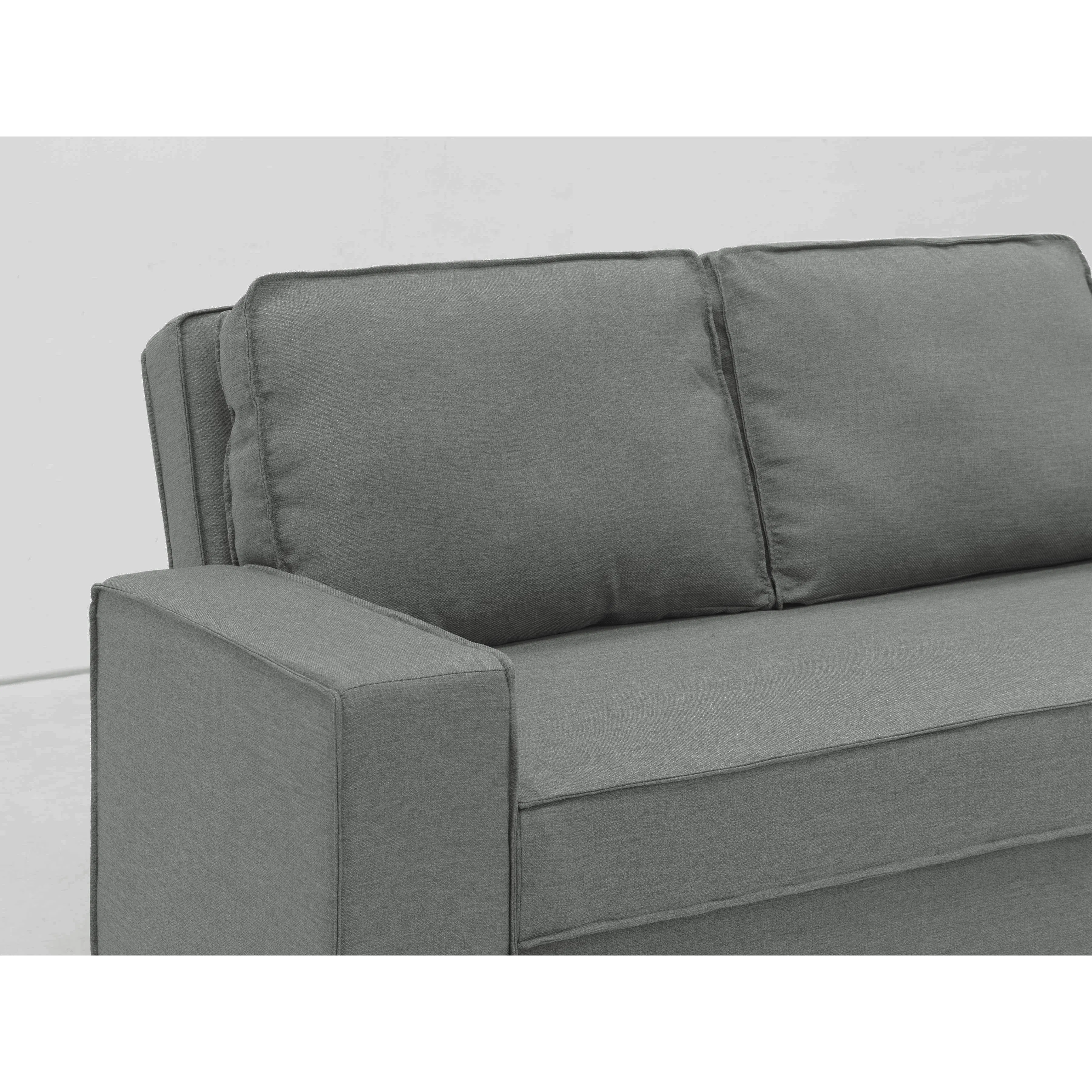 Arturo 3 Seater Sofa Bed - Pigeon Grey - 19 - Grey upholstered sectional sofa, modern design, comfortable seating, padded