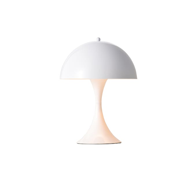 Johann Table Lamp - White - 1 - White dome-shaped table lamp, minimalist design, elegant silhouette, soft glow, modern