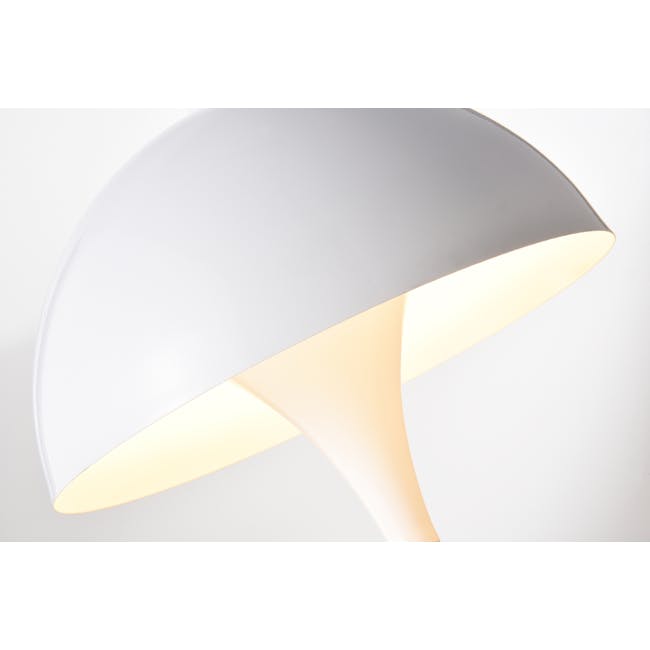 Johann Table Lamp - White - 4 - White lamp with soft glow, modern design, minimalist style, elegant silhouette, curved
