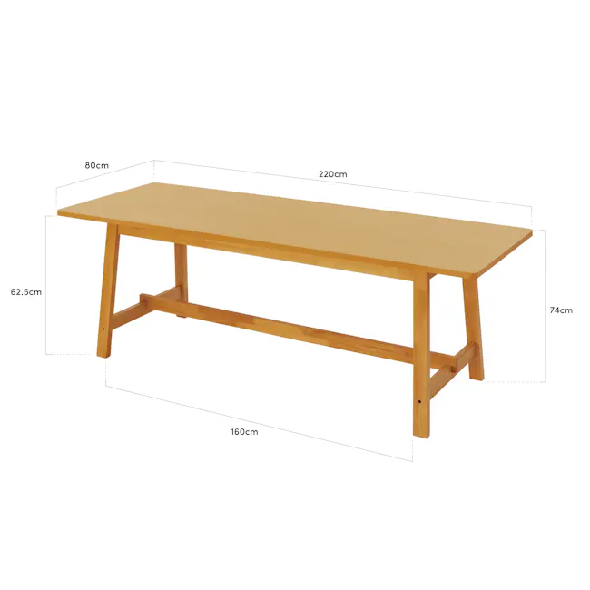 Haynes Dining Table 2.2m - Oak - 9