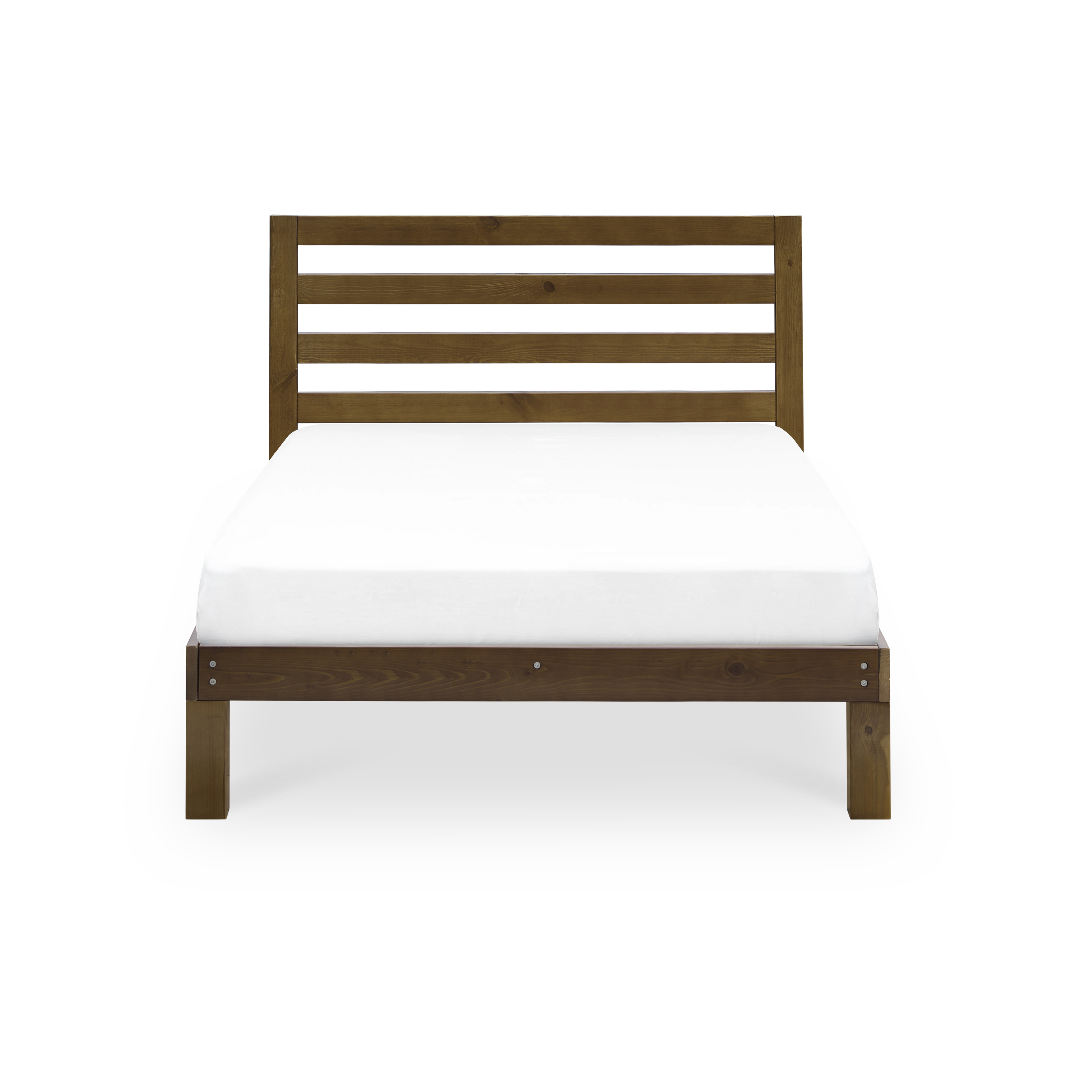 Katana Super Single Wooden Headboard Bed - Walnut