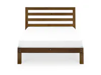 Katana Super Single Wooden Headboard Bed - Walnut