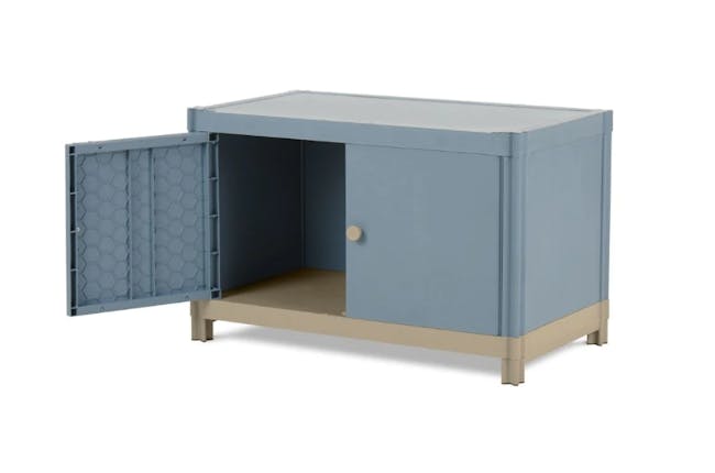 Flo 2-Door Low Storage Cabinet - Fog - 1
