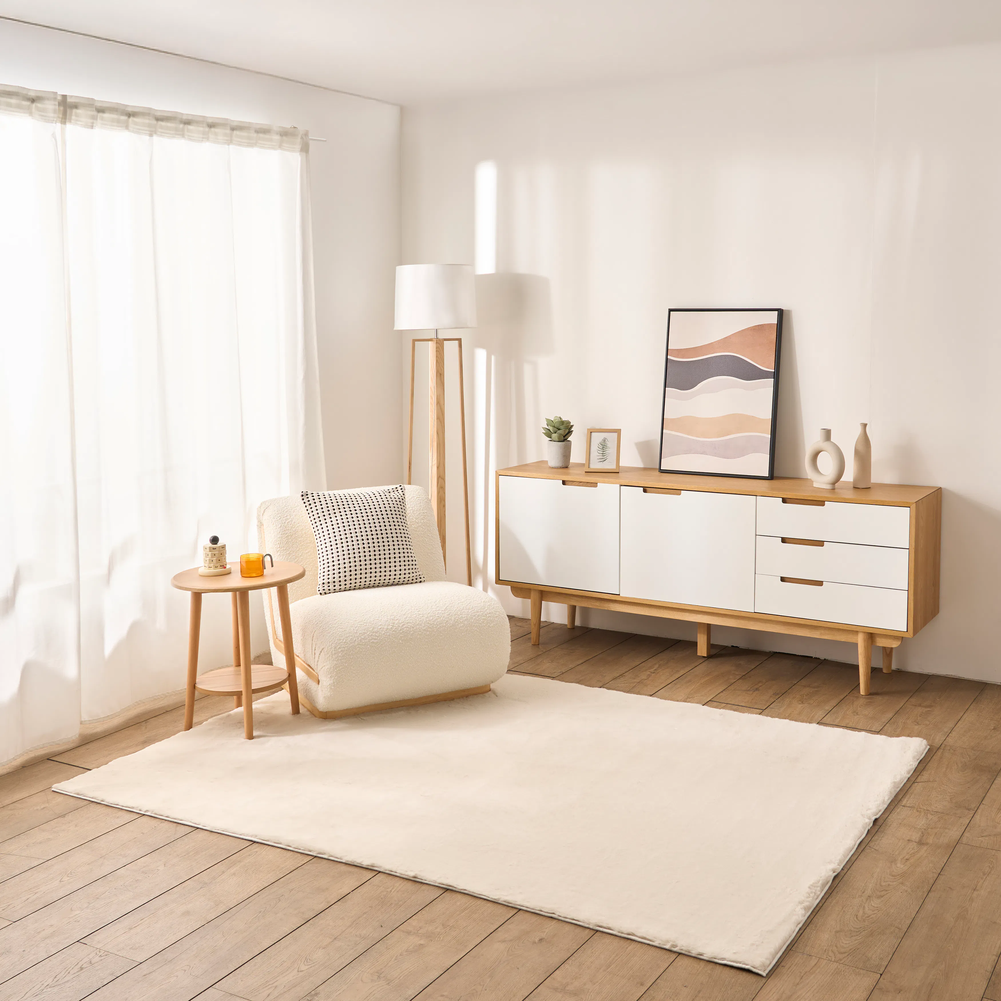 Mae High Pile Rug - Beige  (3 Sizes) - 7