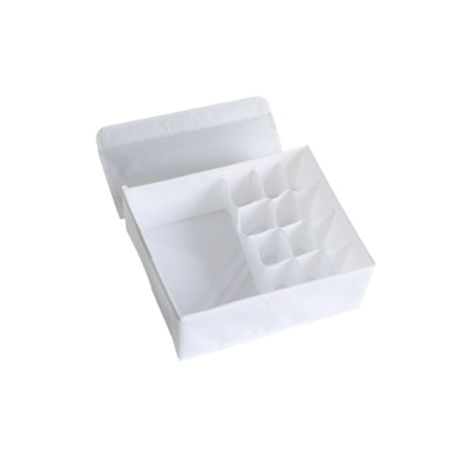 Hayley Wardrobe Storage Case 13 Compartments - White - 0
