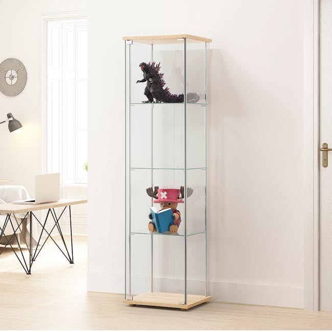 Haider Glass Cabinet 0.4m - Oak - 1