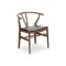 Caine Chair - Walnut, Black (Genuine Cowhide) - 0