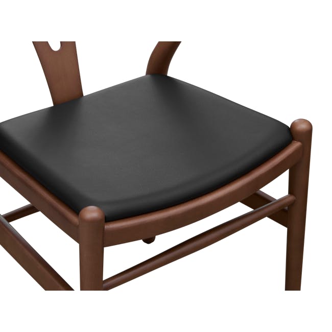 Caine Chair - Walnut, Black (Genuine Cowhide) - 4