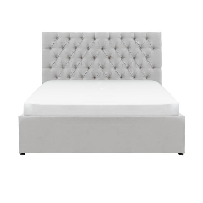 Isabelle Tall Queen Storage Bed - Silver Fox (Fabric), Milan By Hipvan |  Hipvan