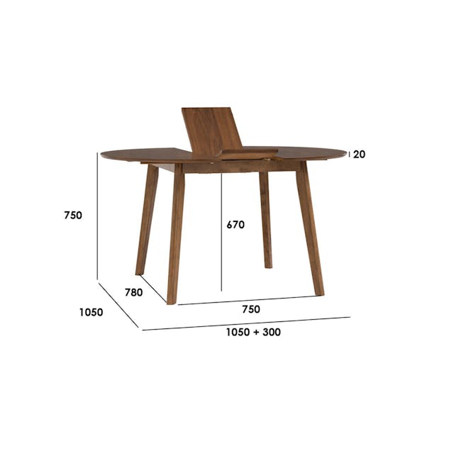 Werner Extendable Dining Table 1.1m-1.3m - Walnut - 8