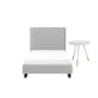 Hank Single Bed in Silver Fox with 1 Innis Side Table in White, Natural - 0