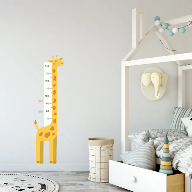 Urban Li'l Giraffe Height Chart Fabric Decal - 1 - Giraffe, nursery, children's room, wall decoration, playful design