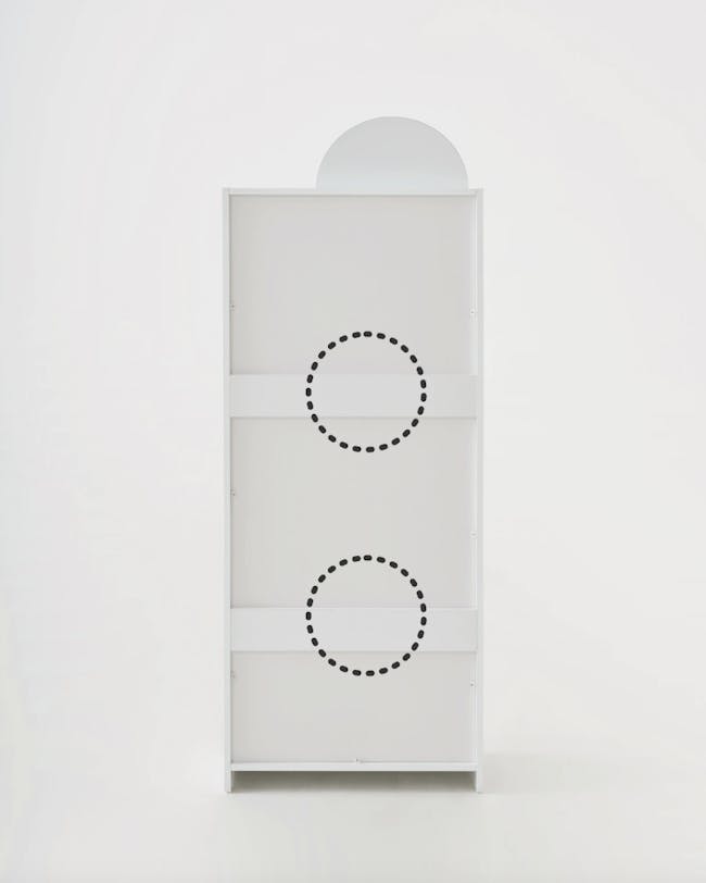 Chelsea Arched Mirror Cabinet with Side Shelf - White - 7