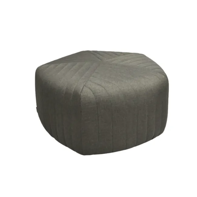 Caceda Ottoman - Dark Grey (2 Sizes) - 2 - Grey upholstered ottoman, modern design, textured fabric, padded surface