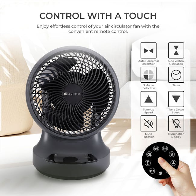 SOUNDTECH 8 inch DC Motor Storm Air Circulator Fan (ACF-4) - 8