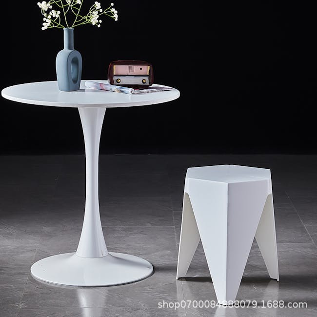 Dion Hexagon Stackable Stool - White - 1