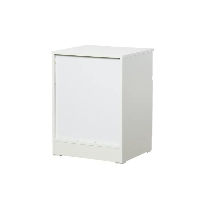 Wynn Bedside Table - Cream White - 8 - White cabinet with minimalist design, rectangular shape, open top, clean lines