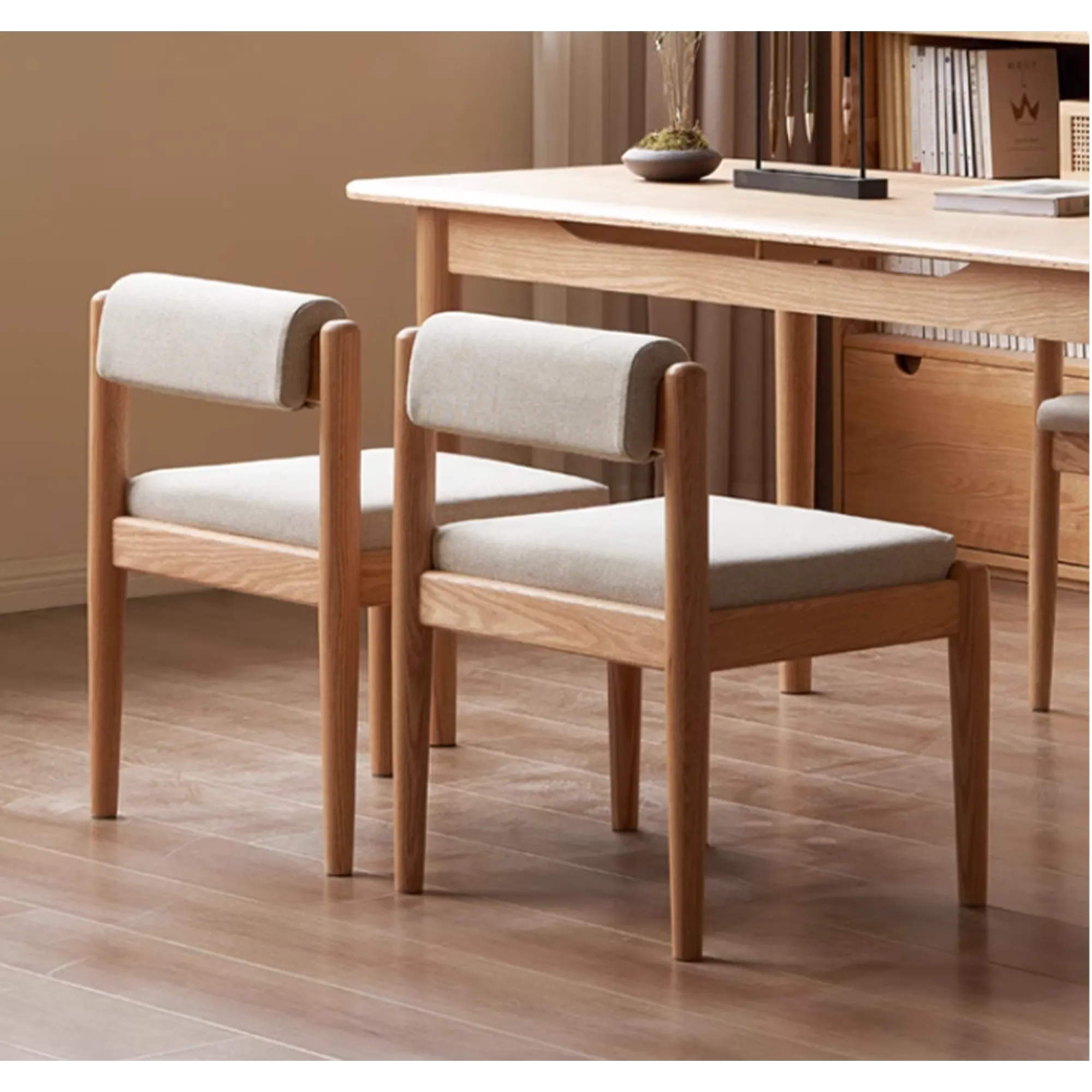 (As-is) Niel Chair - Oak, Gravel White - 12