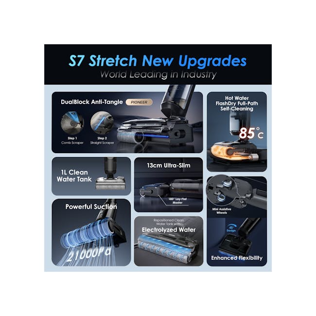 Tineco Floor One S7 Stretch Smart Floor Washer Vacuum Cleaner *Free 3 x Cleaning Solution* - 3