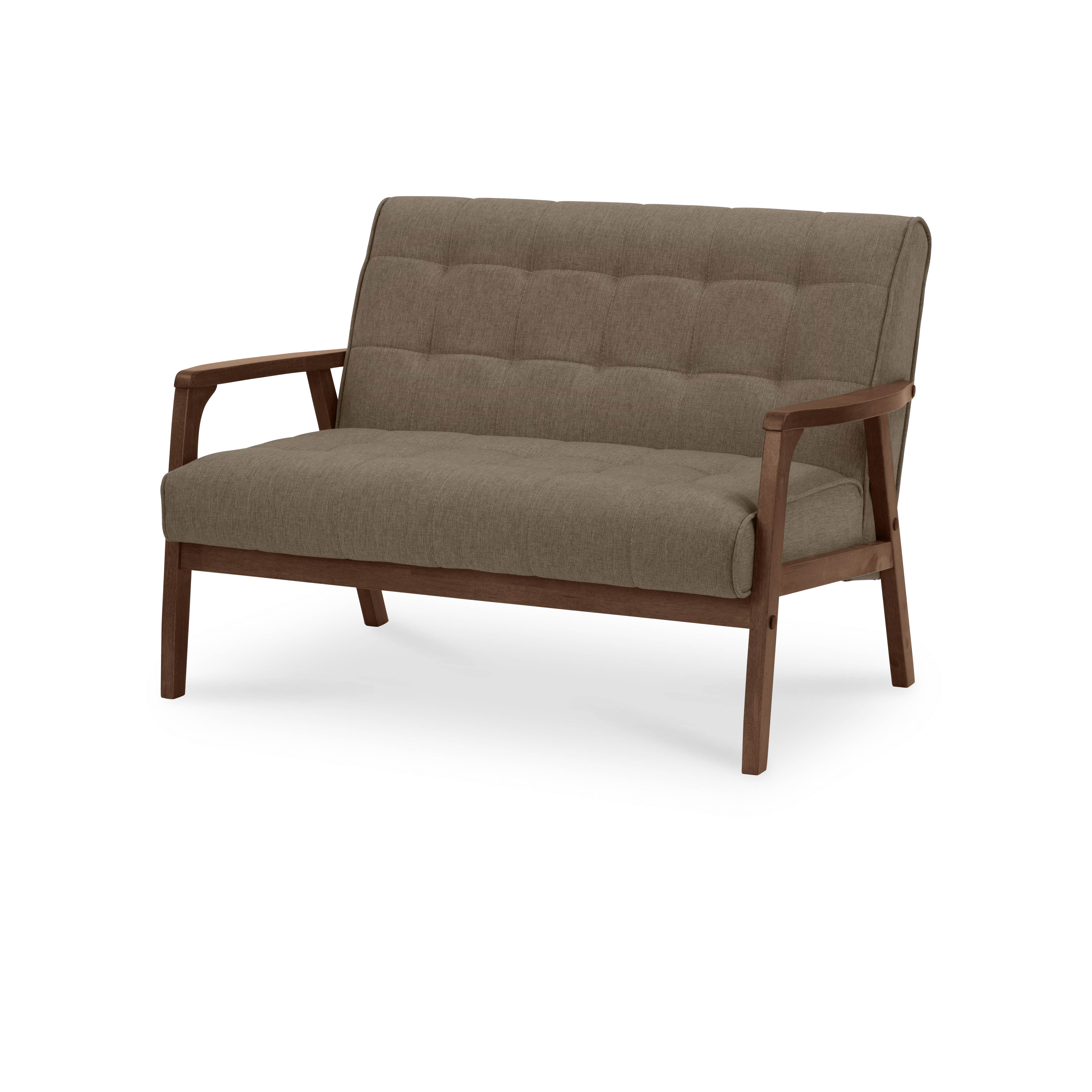 Tucson 2 Seater Sofa - Cocoa, Chestnut (Fabric) - 12 - Modern brown upholstered sofa, minimalist design, wooden frame