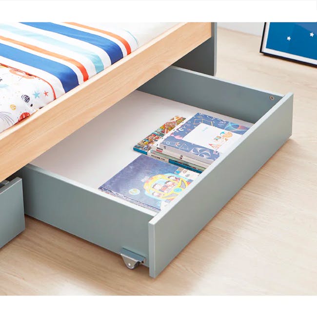 Boori Neat Single Bed with 2 Drawers - Blueberry, Almond - 3