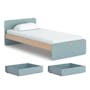 Boori Neat Single Bed with 2 Drawers - Blueberry, Almond - 0